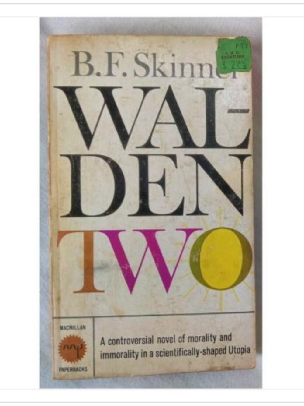 Walden Two A Controversial Novel of Morality Macmillan Paperbacks 1962 PB